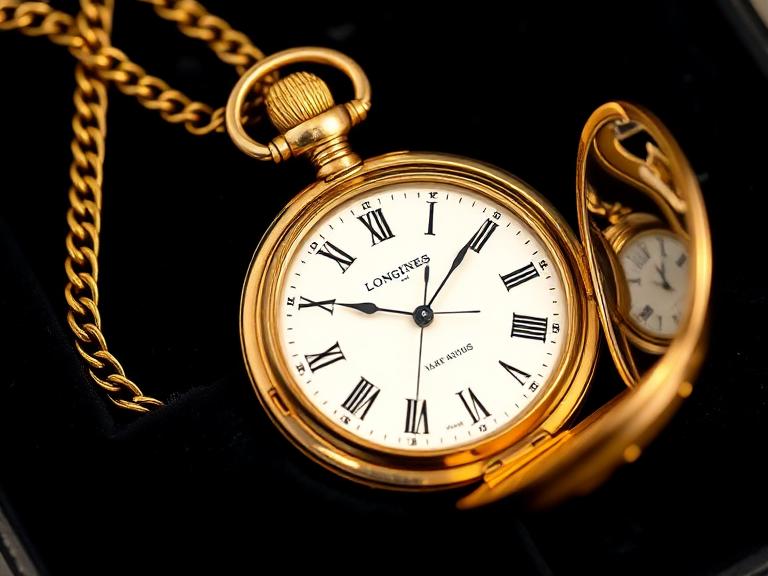 Longines 14K Gold Pocket Watch w/ Chain
